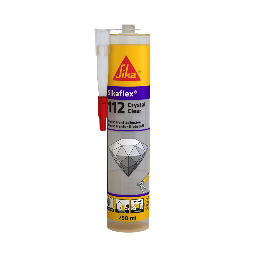 Sika Sikaflex 112 Crystal Clear Σφραγιστική Και Συγκολλητική Σιλικόνη Διάφανη 290ml